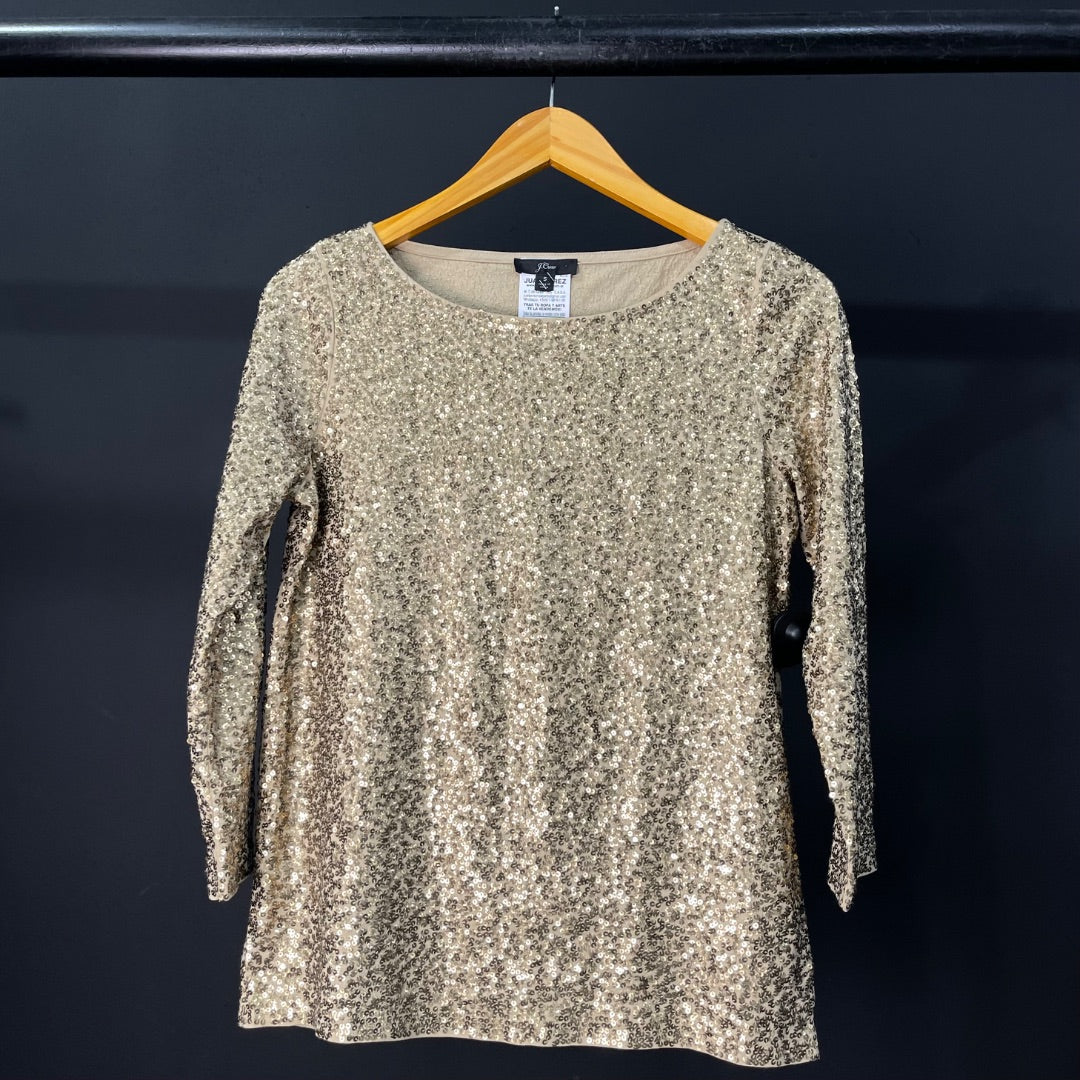 J CREW Remera Manga Larga Dorado Talle S