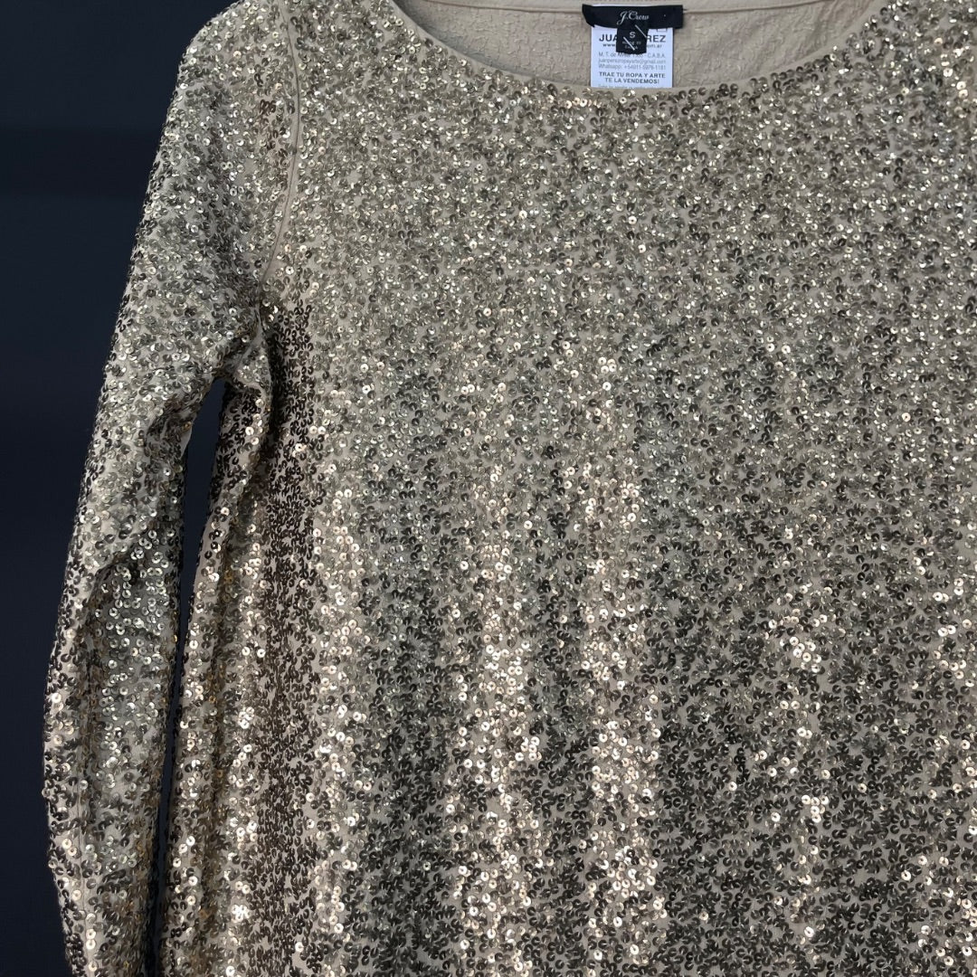 J CREW Remera Manga Larga Dorado Talle S