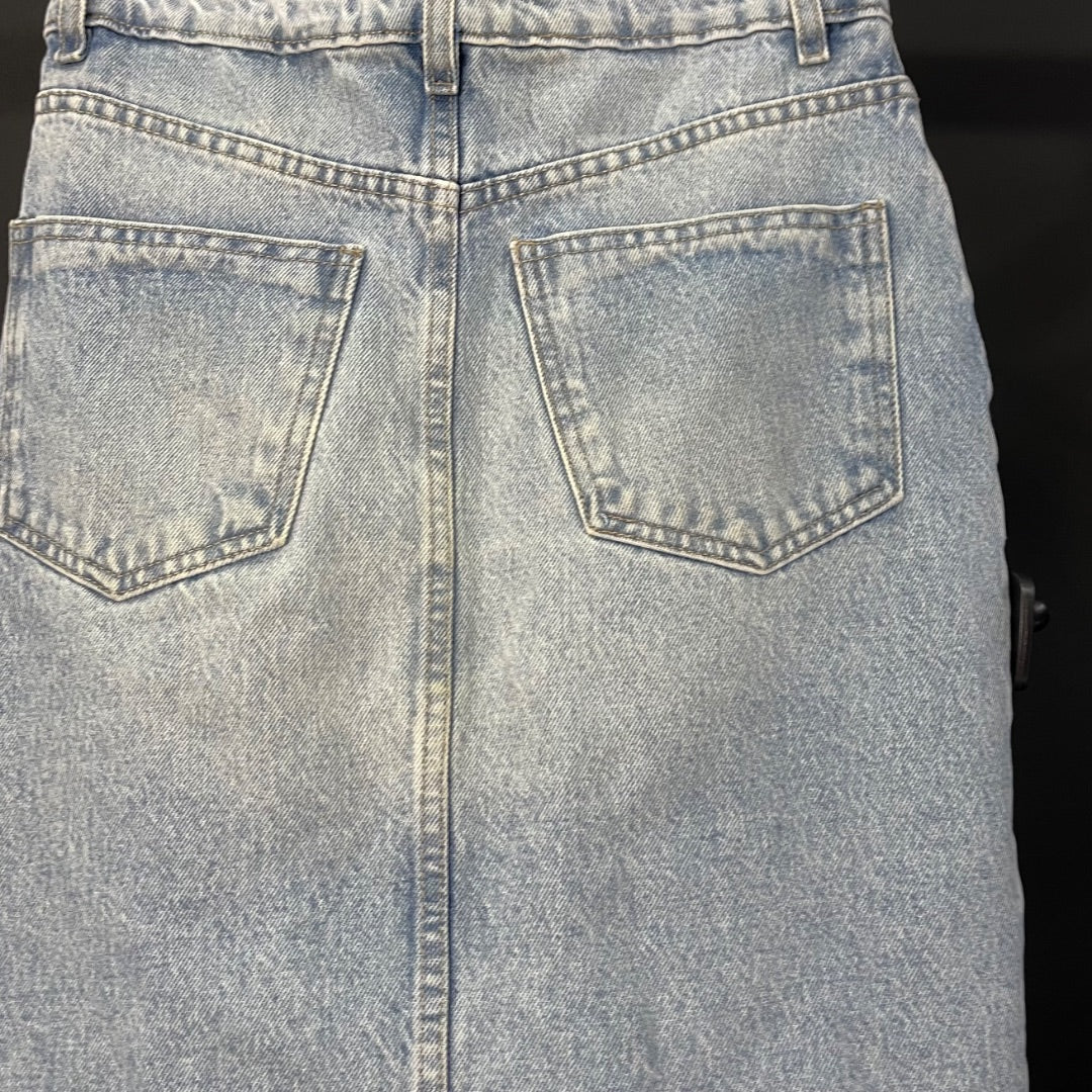 ZARA Pollera Media Pierna Celeste Talle S