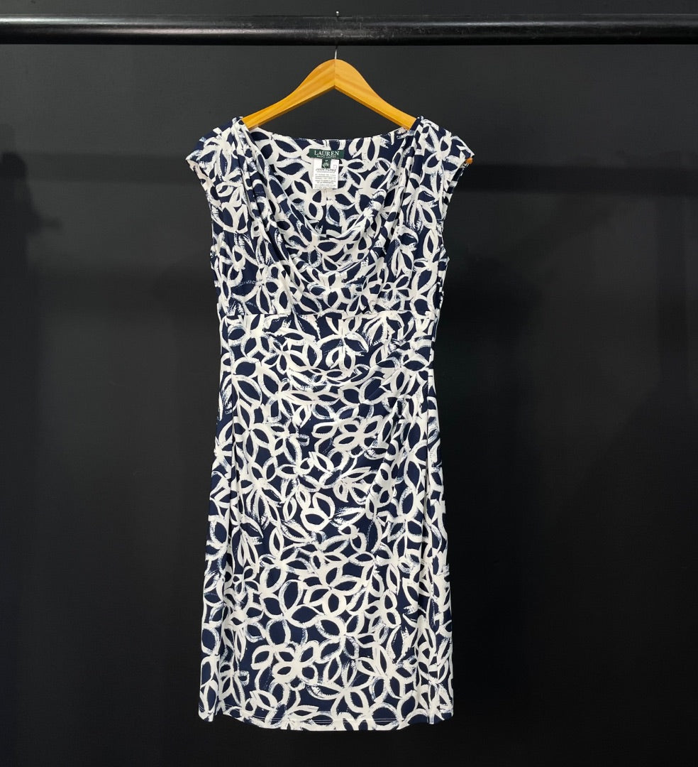 RALPH LAUREN Vestido Sin Manga Varios  Estampado Talle 10