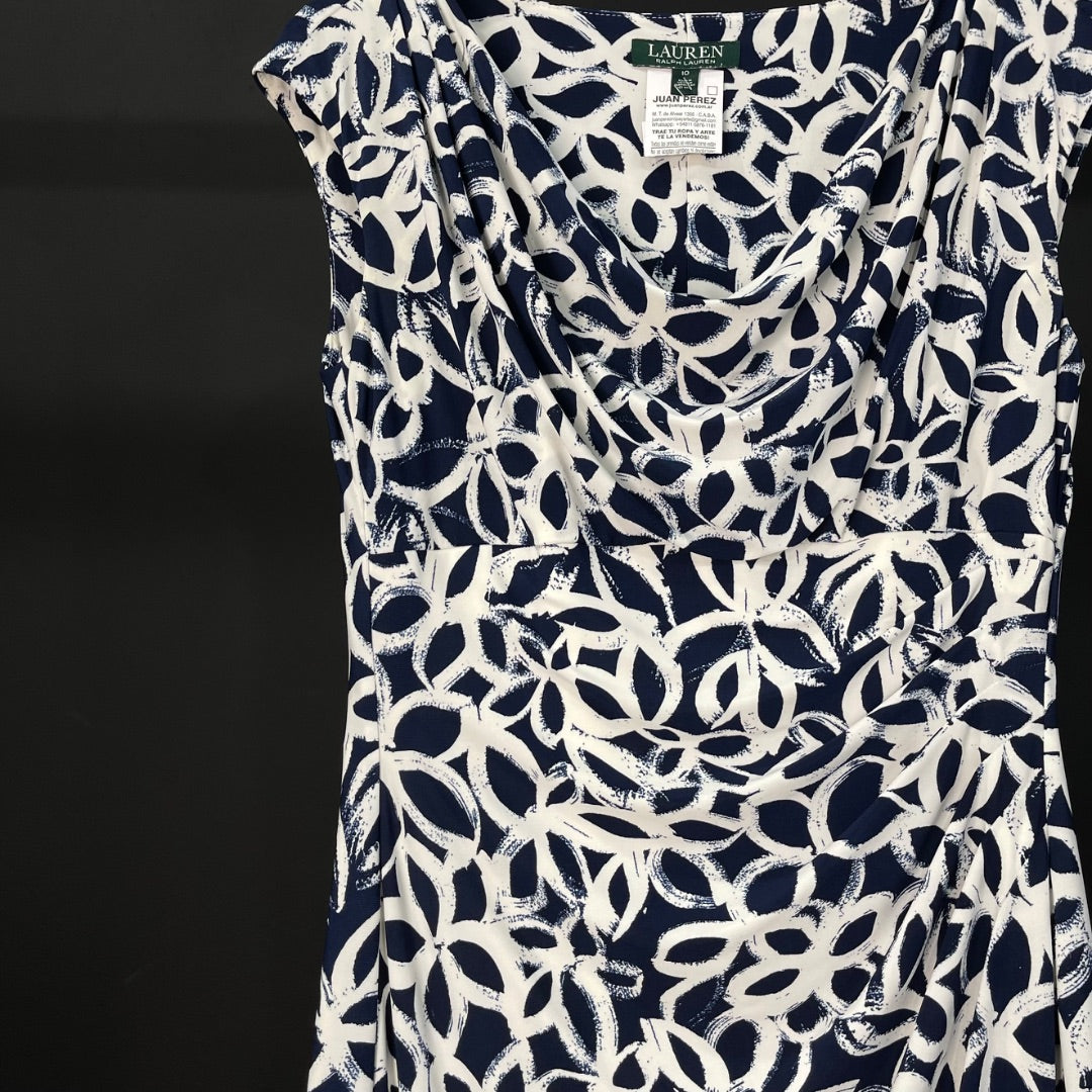 RALPH LAUREN Vestido Sin Manga Varios  Estampado Talle 10