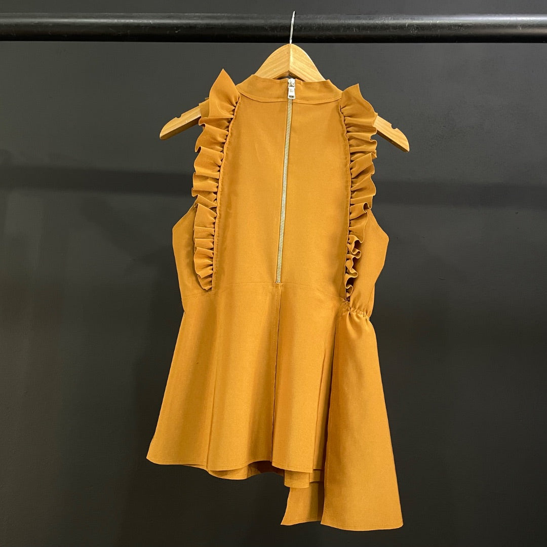 JAZMIN CHEBAR Blusa Sin Mangas Mostaza Talle 44