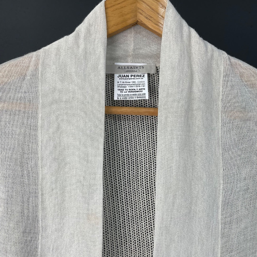 ALL SAINTS  Sweater Abierto  Gris  Talle M