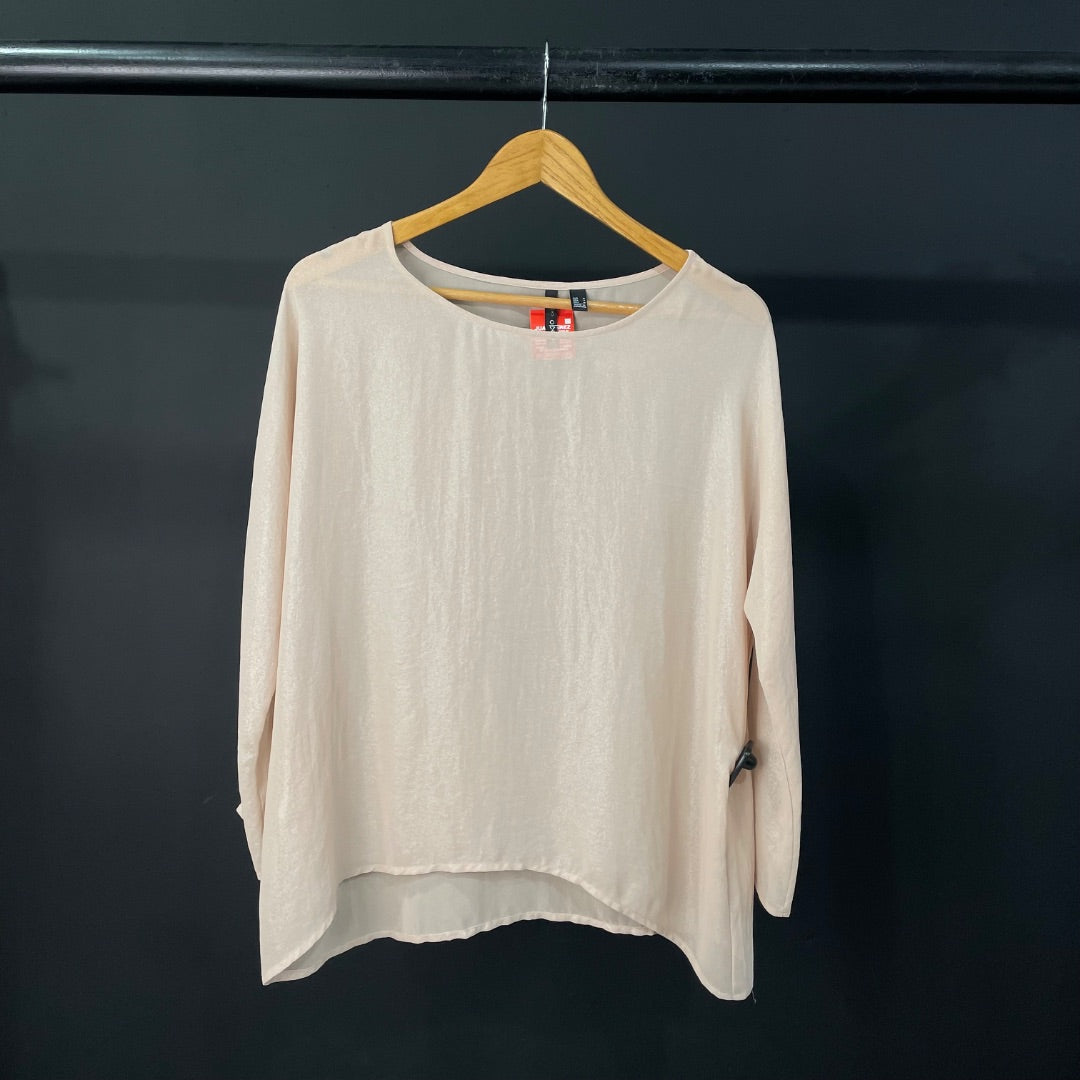 MANGO  Blusa Manga Larga  Beige  Talle M
