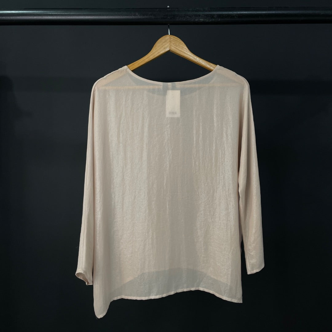 MANGO  Blusa Manga Larga  Beige  Talle M