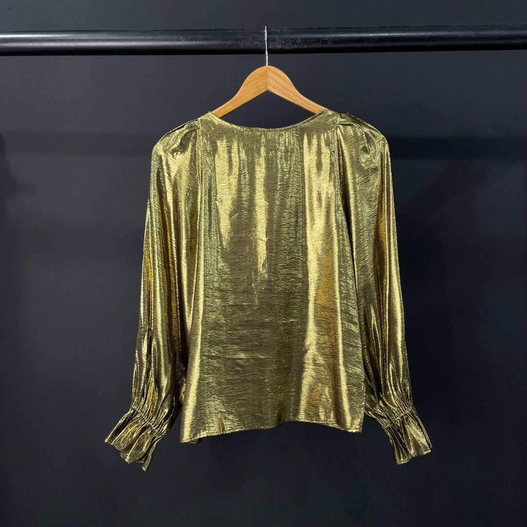 SIN MARCA  Blusa Manga Larga  Dorado  Talle S