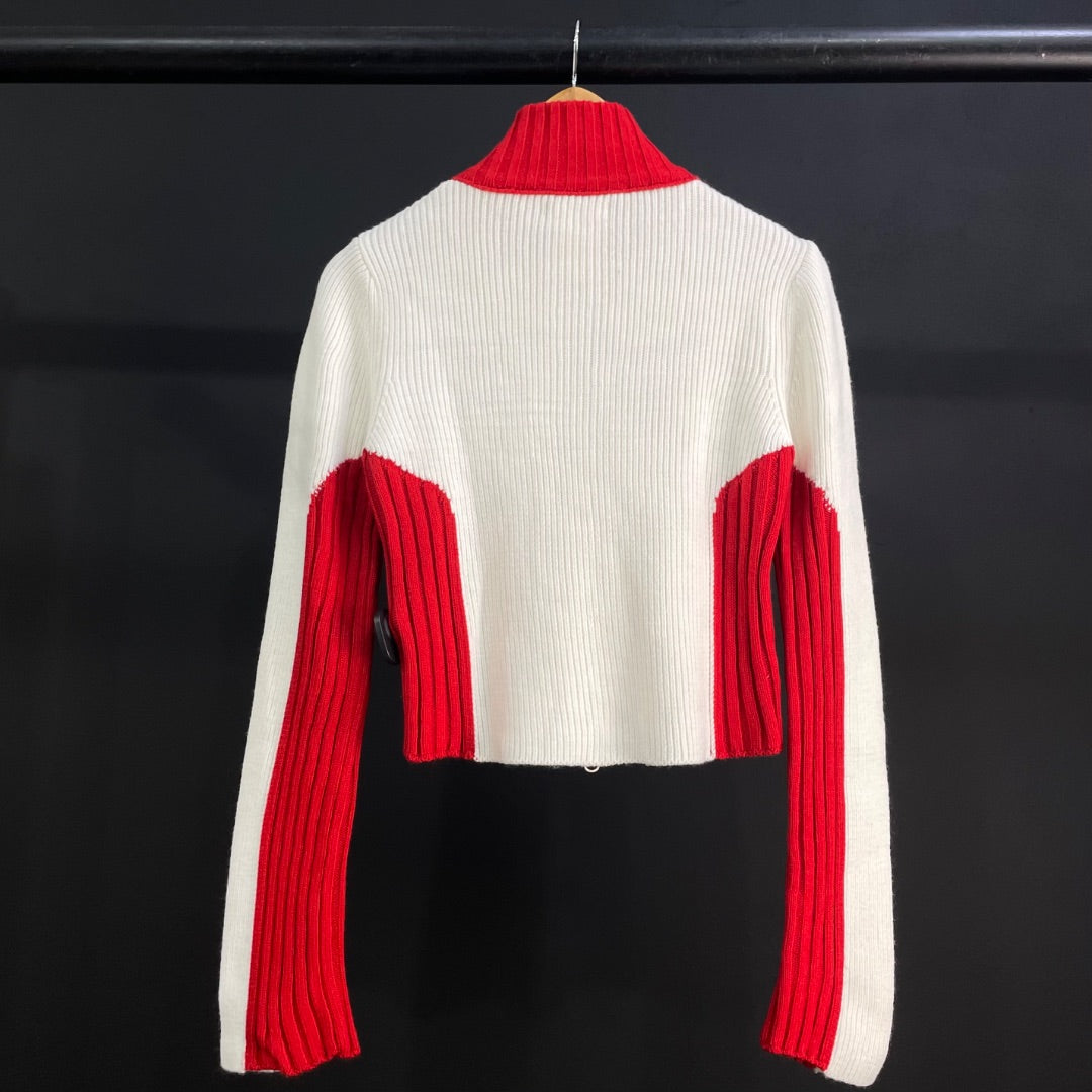 STRADIVARIUS Sweater Abierto Blanco Talle S