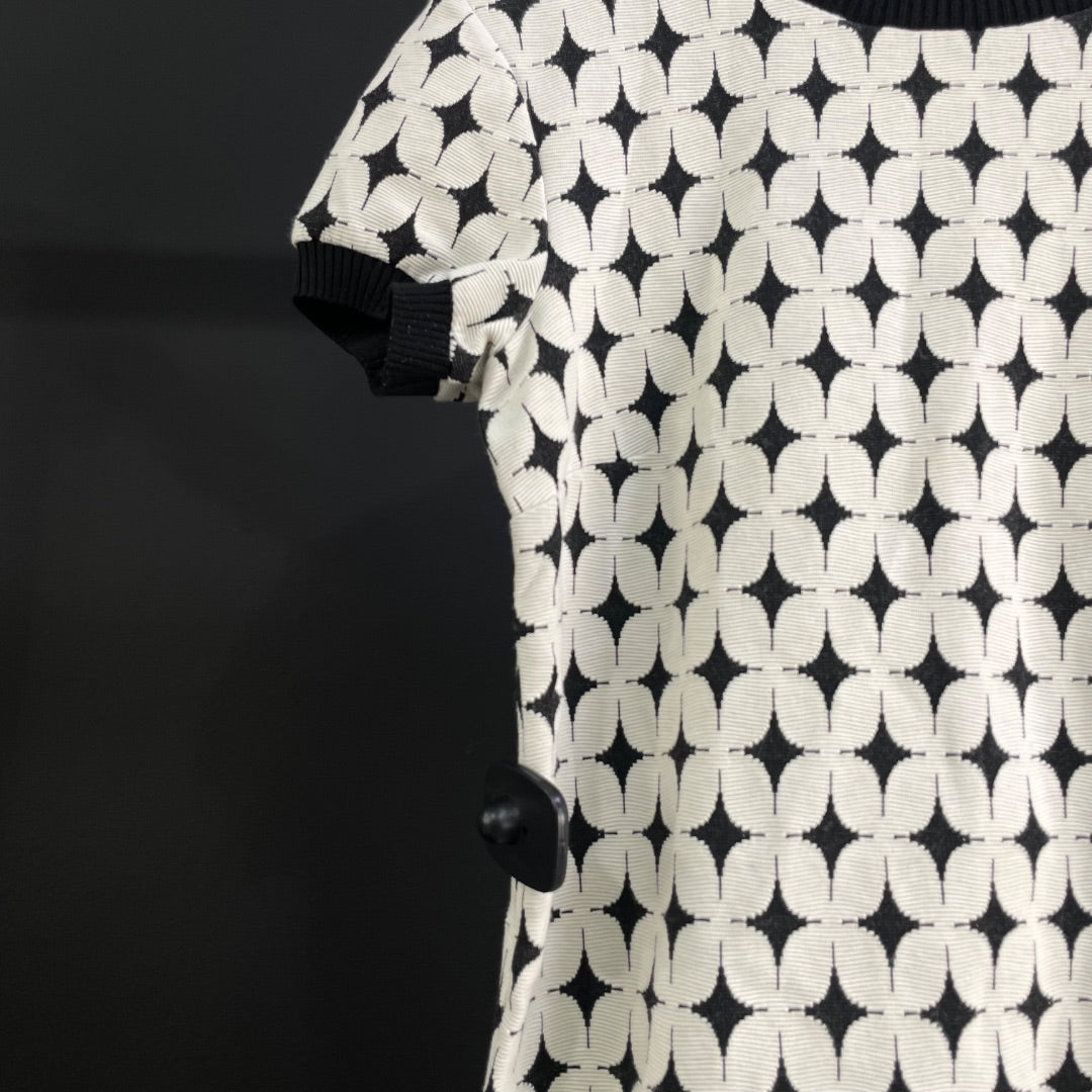 ZARA Vestido Manga Corta Varios Blanco Y Negro Talle M
