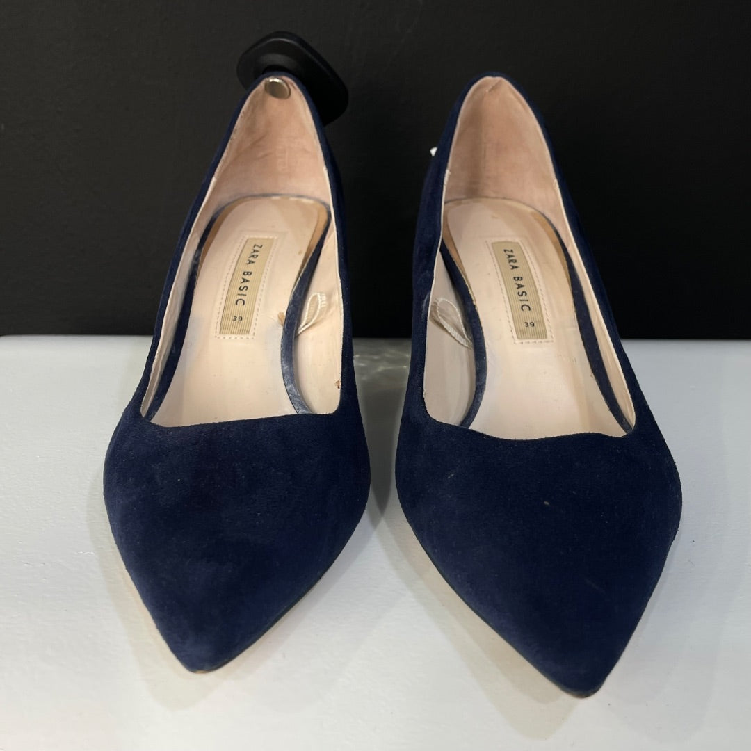 ZARA Taco Bajo Azul Talle 39