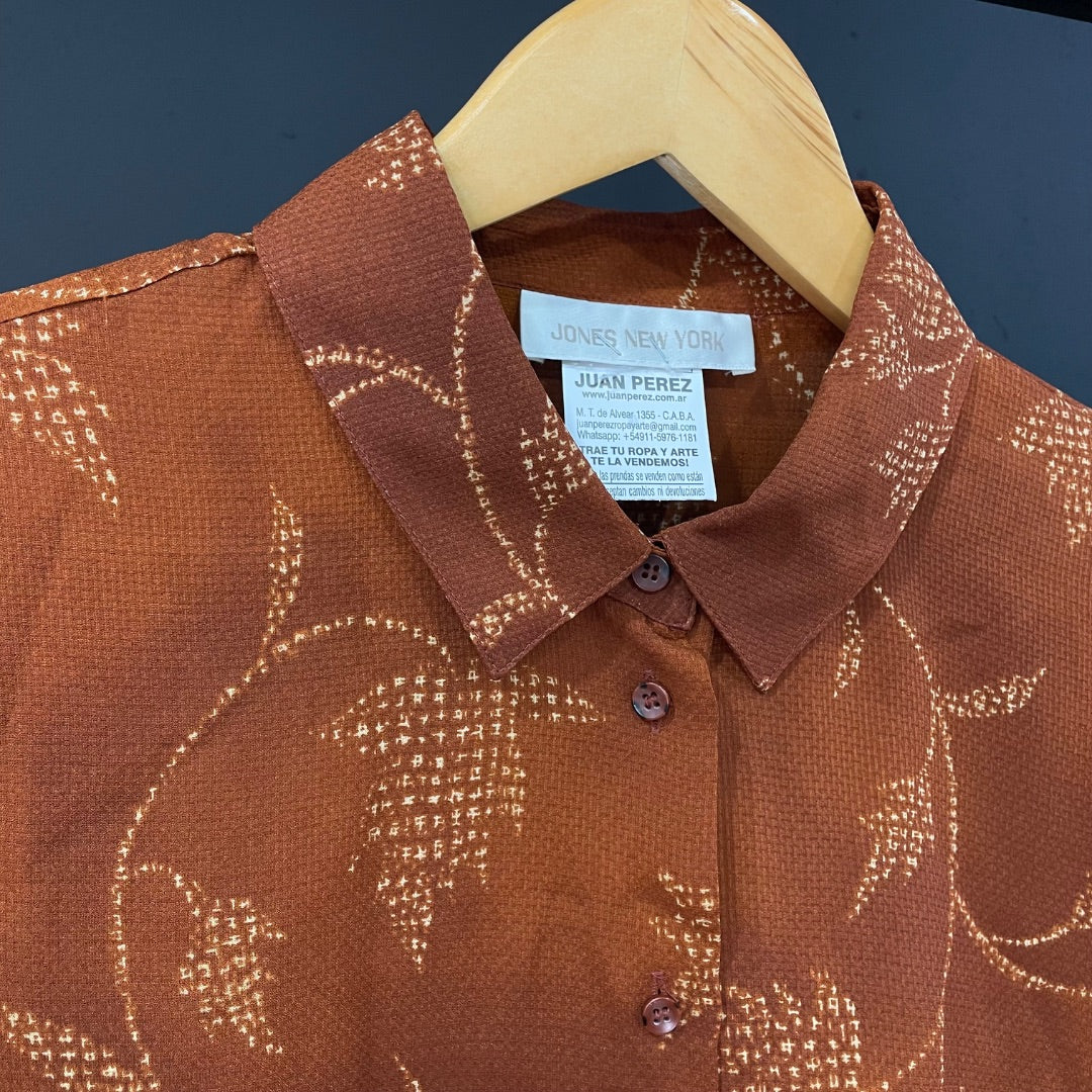 JONES NEW YORK  Camisa Manga Corta  Marron  Talle L