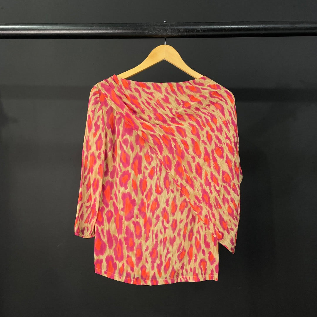 CARLOS DI DOMENICO  Blusa Manga Larga  Varios  Animal Print  Talle 42