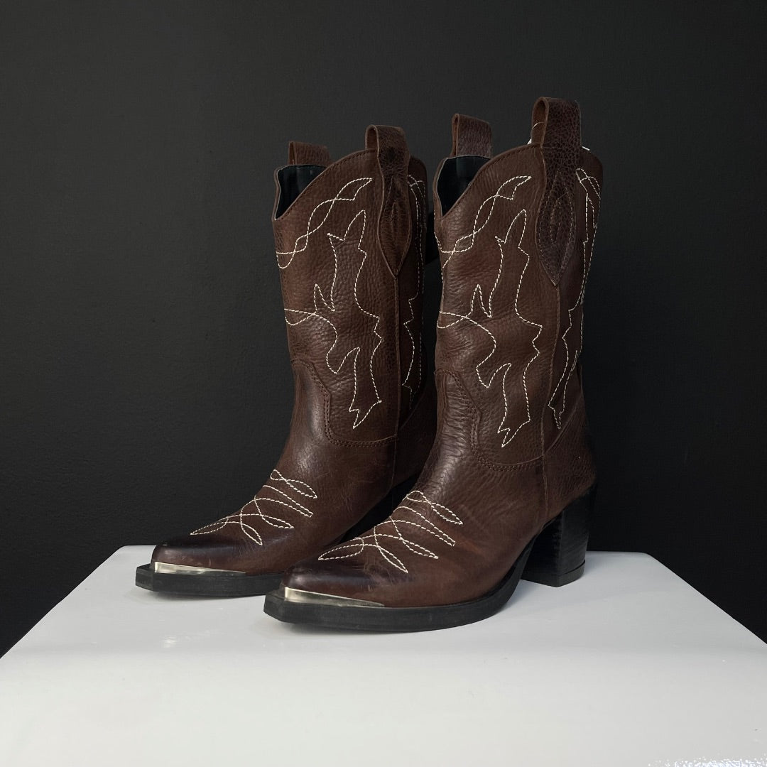 SIN MARCA Bota Cowboy Marron Talle 37