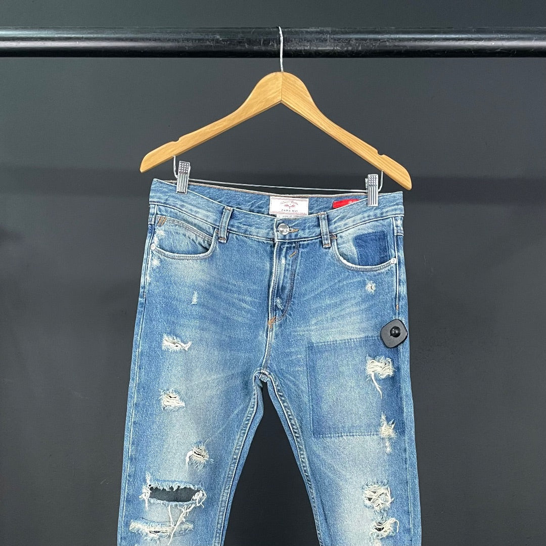 ZARA Pantalon Jean Celeste Talle 42