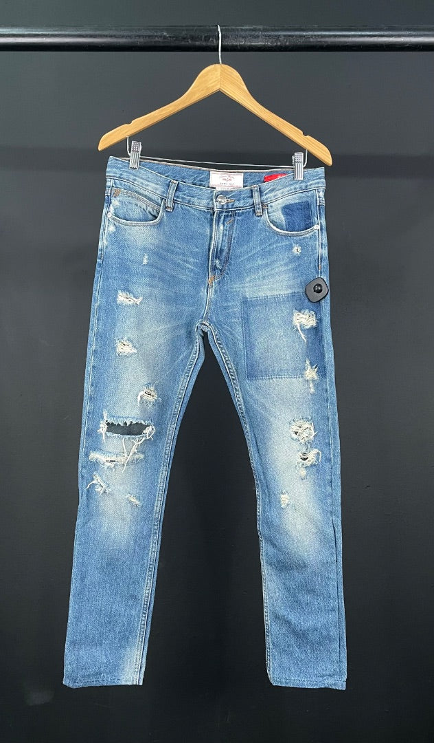 ZARA Pantalon Jean Celeste Talle 42