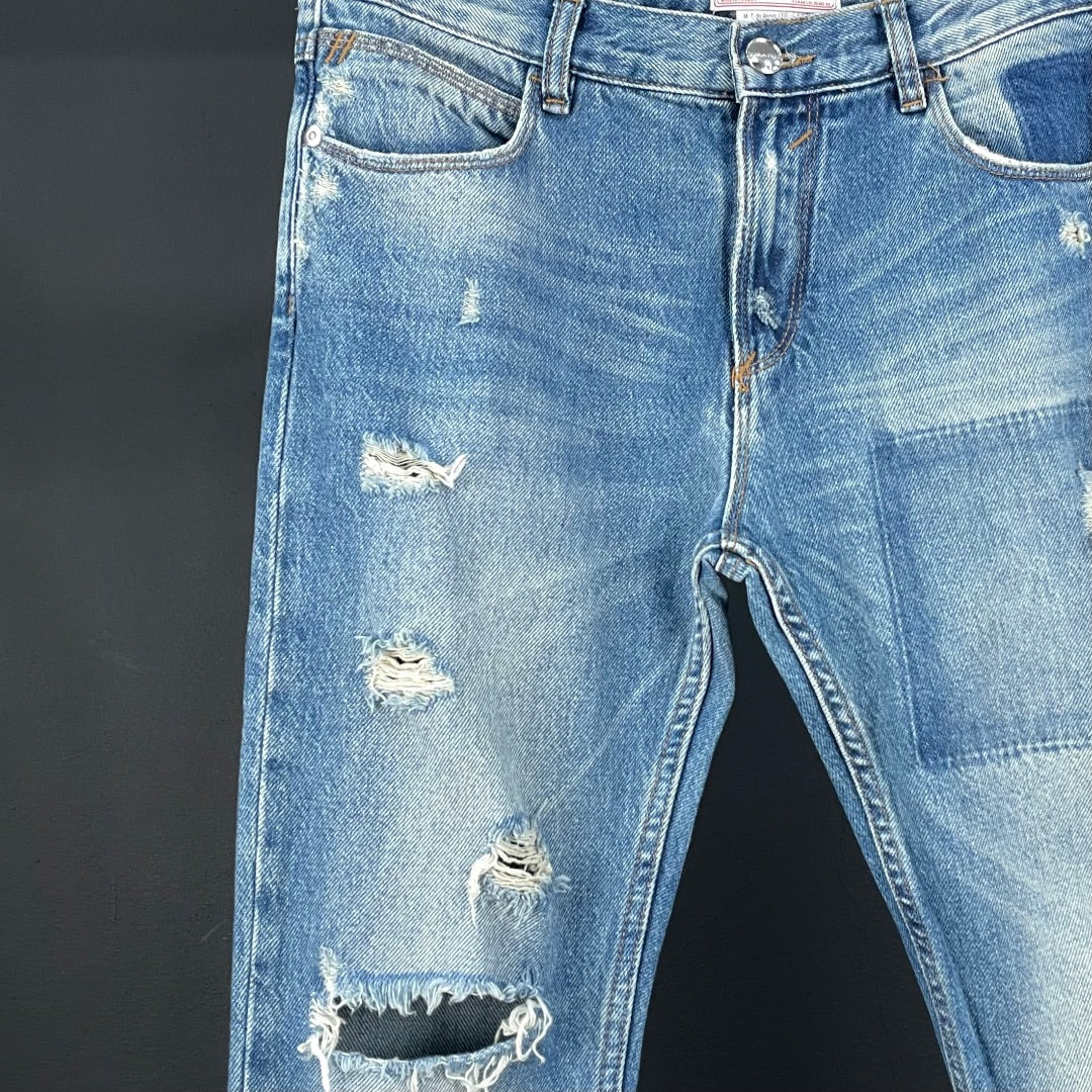 ZARA Pantalon Jean Celeste Talle 42