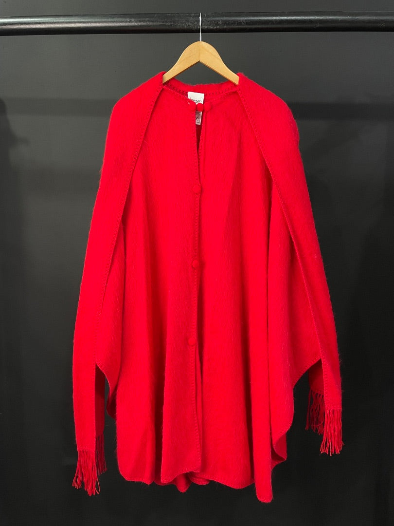 SIN MARCA Poncho Rojo Talle Unico