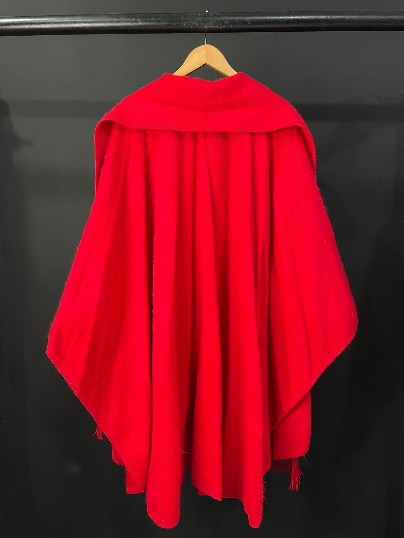 SIN MARCA Poncho Rojo Talle Unico