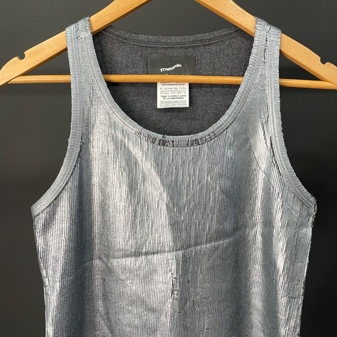 TRAMANDO Musculosa Gris Talle 1