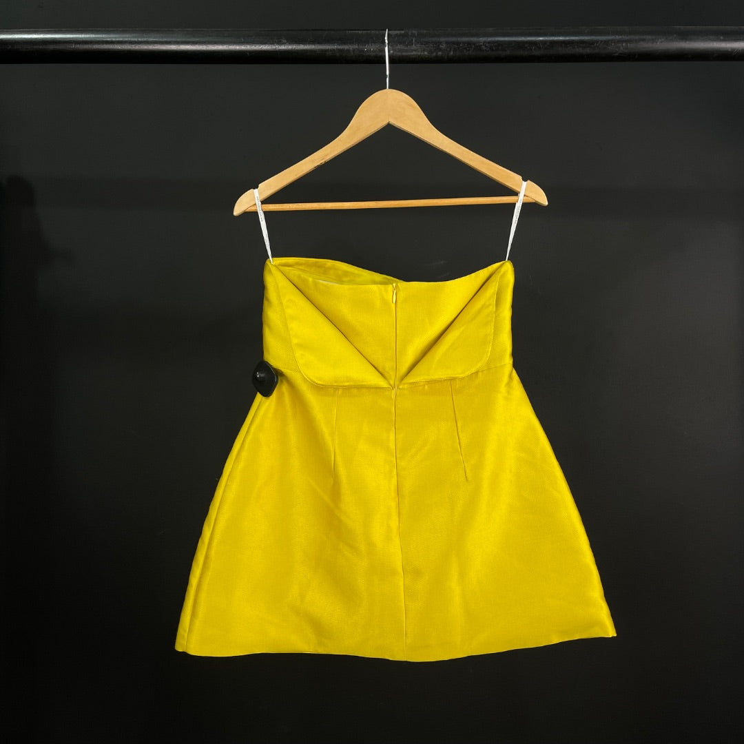 H2B Vestido Strapless Amarillo Talle L