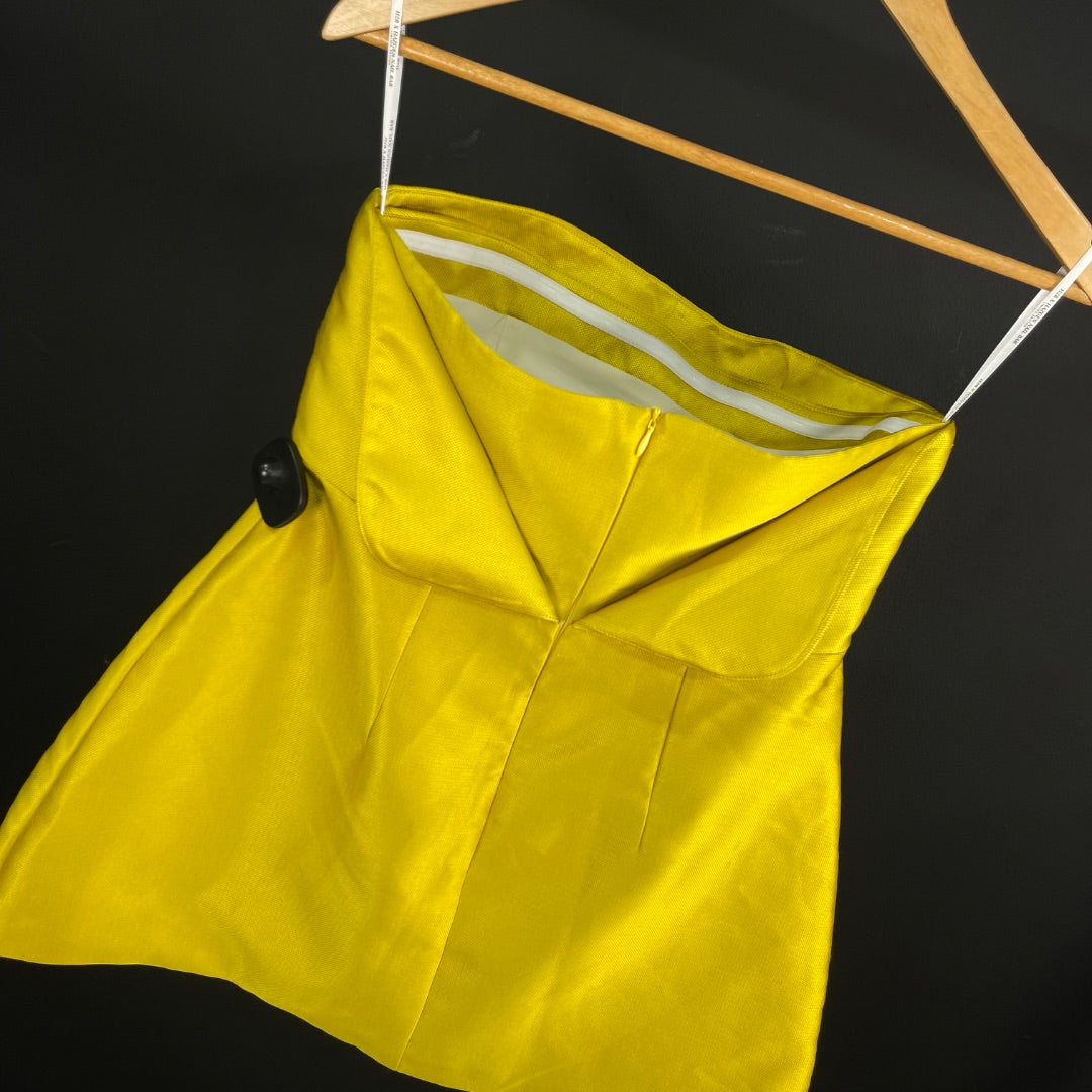 H2B Vestido Strapless Amarillo Talle L