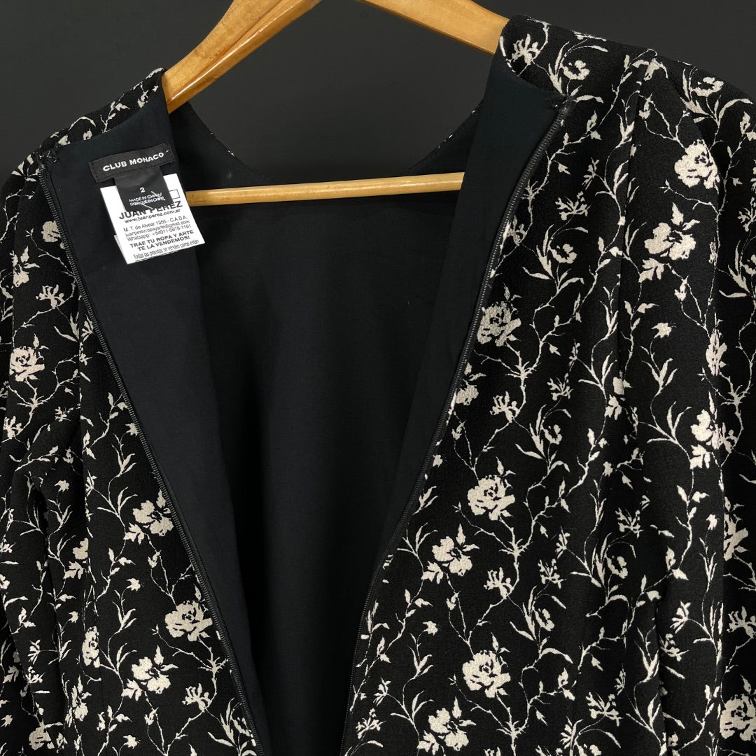 CLUB MONACO Vestido Manga Larga Varios Floral Talle 2