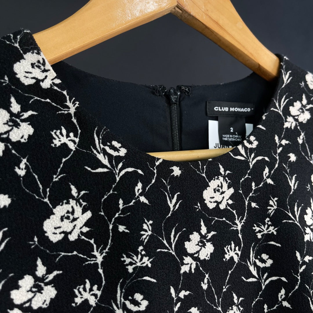 CLUB MONACO Vestido Manga Larga Varios Floral Talle 2