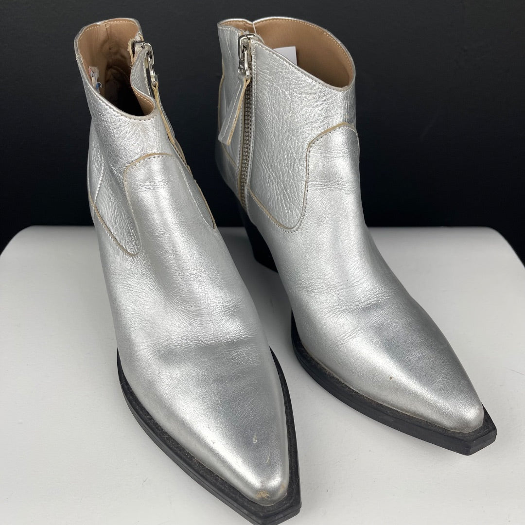 PARUOLO Bota Cowboy Plateado Talle 36