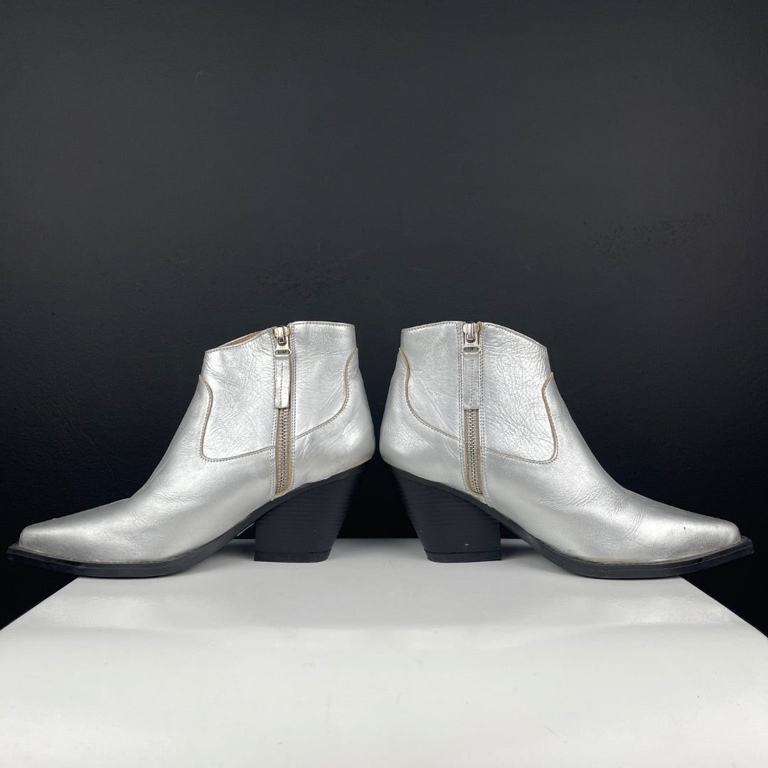 PARUOLO Bota Cowboy Plateado Talle 36