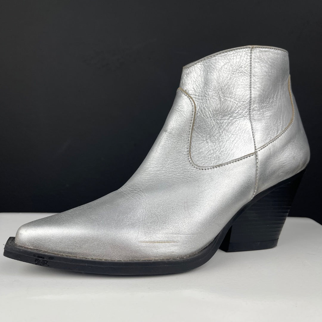 PARUOLO Bota Cowboy Plateado Talle 36