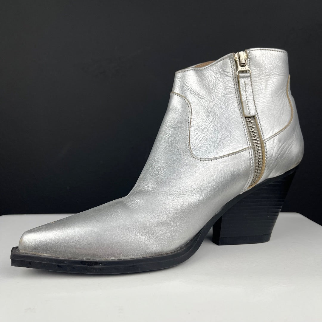 PARUOLO Bota Cowboy Plateado Talle 36