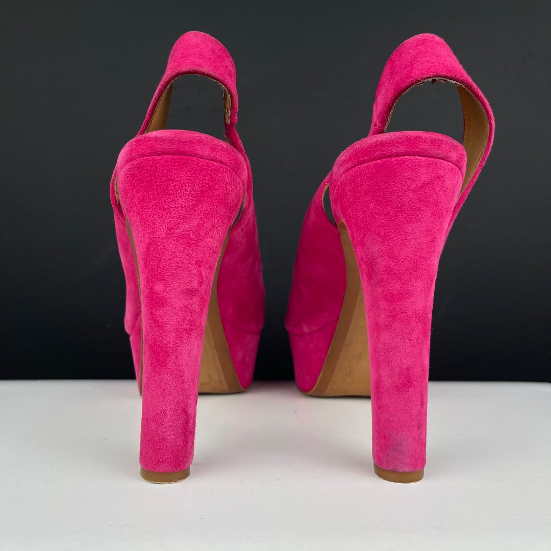ZARA Zapato Taco Alto Fucsia Talle 40