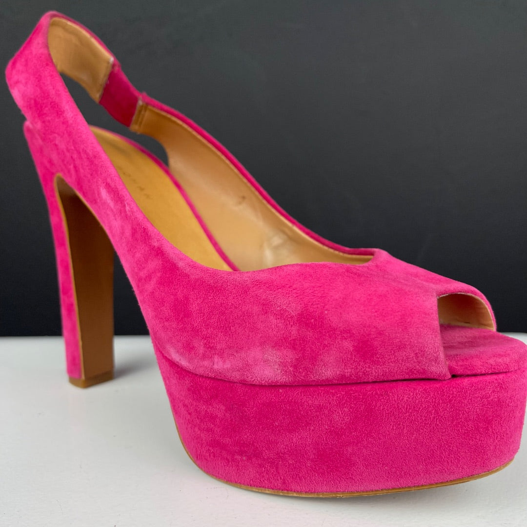 ZARA Zapato Taco Alto Fucsia Talle 40