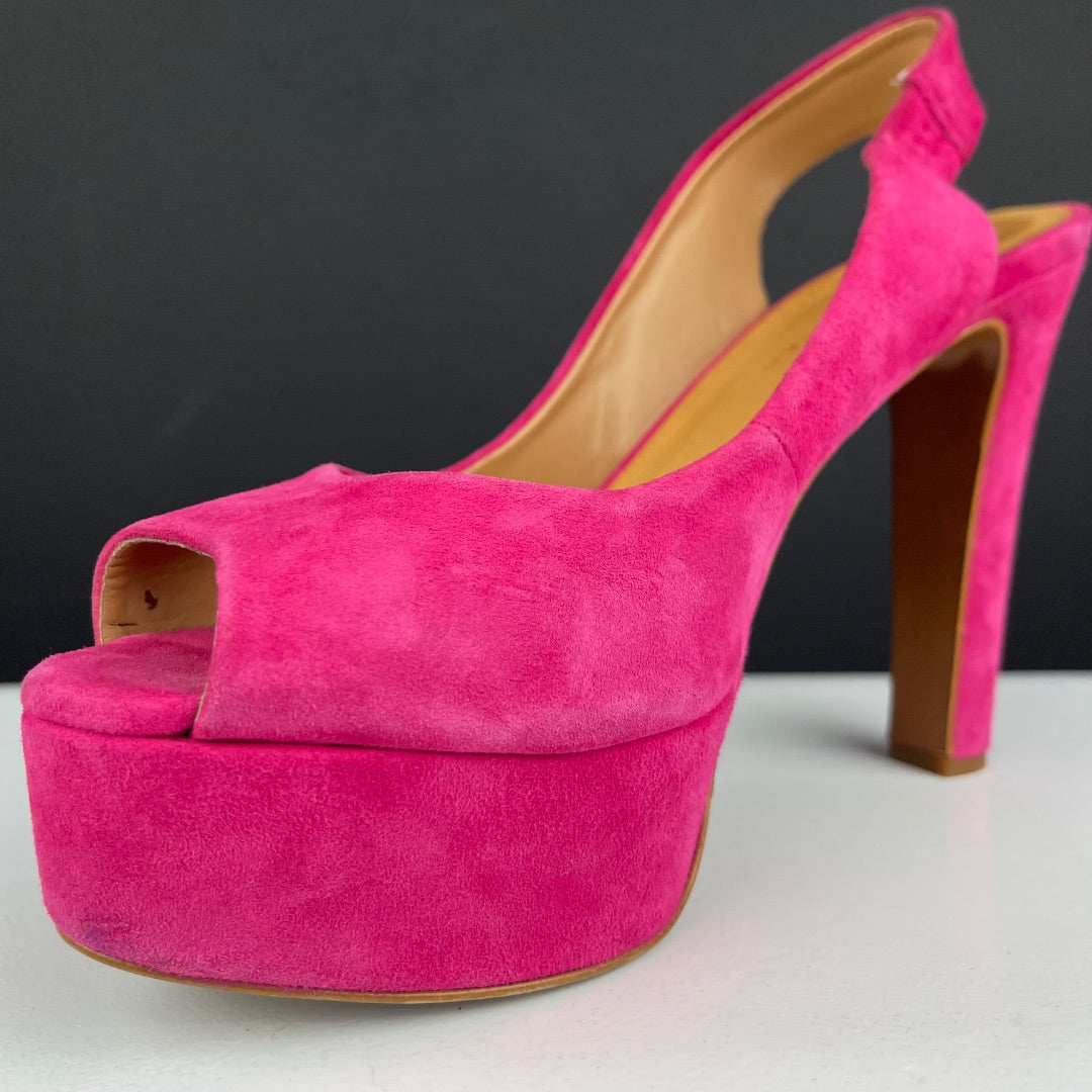 ZARA Zapato Taco Alto Fucsia Talle 40