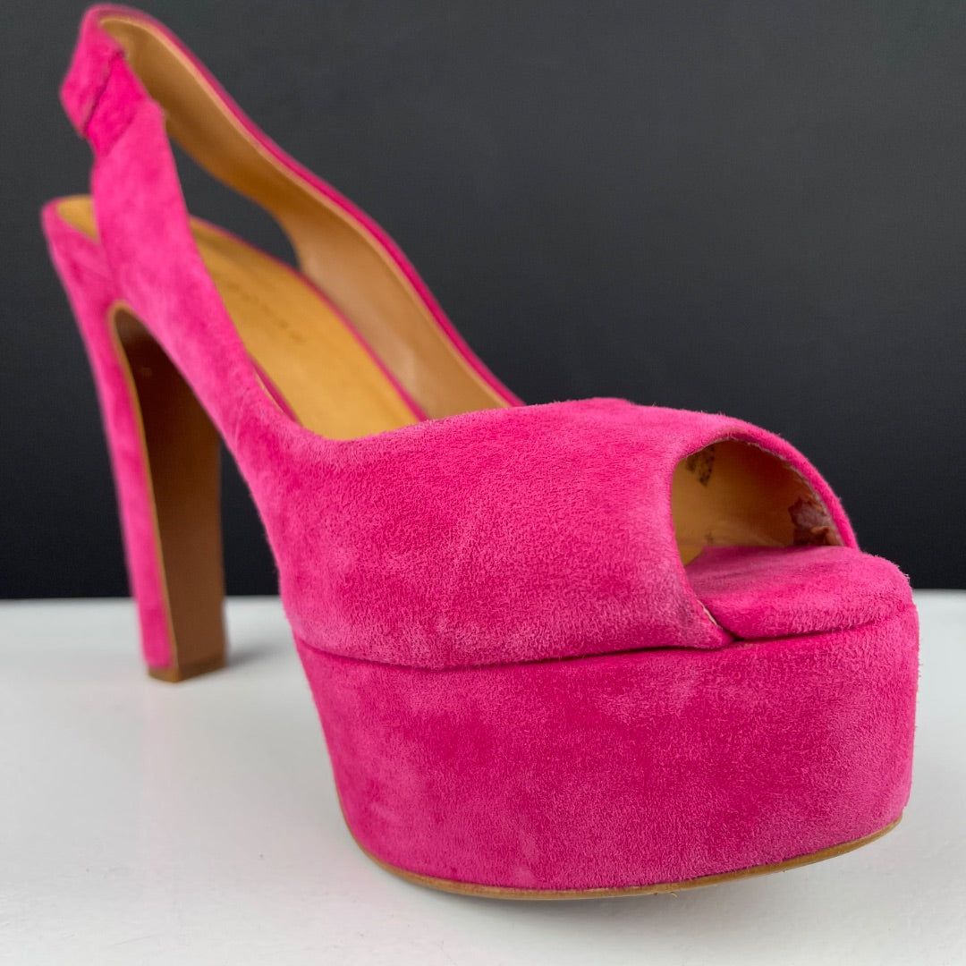 ZARA Zapato Taco Alto Fucsia Talle 40