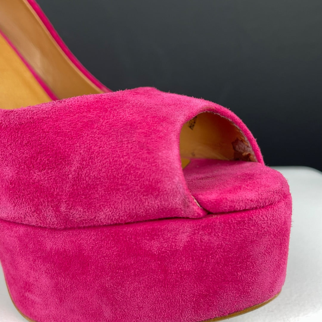 ZARA Zapato Taco Alto Fucsia Talle 40