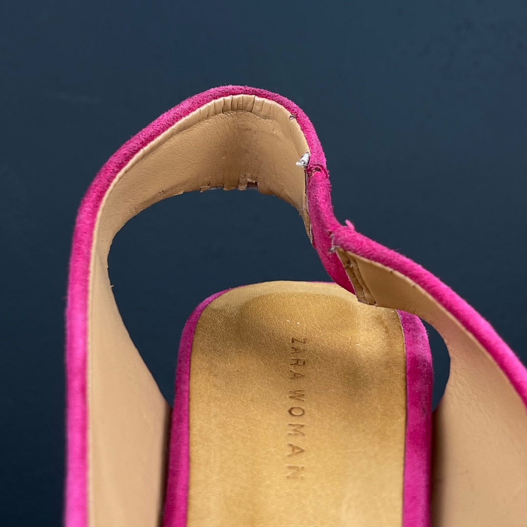ZARA Zapato Taco Alto Fucsia Talle 40