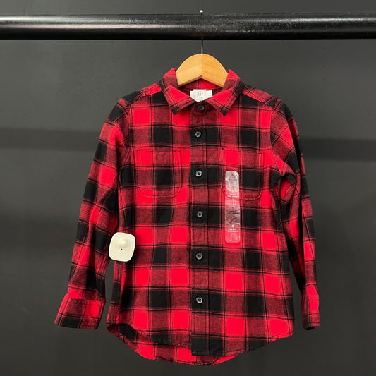 GAP  Camisa Manga Larga  Varios Cuadros Rojo  Talle 5