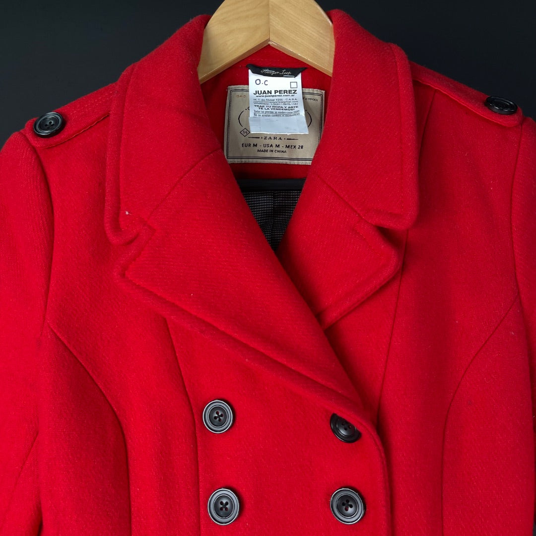ZARA Tapado Rojo Talle M
