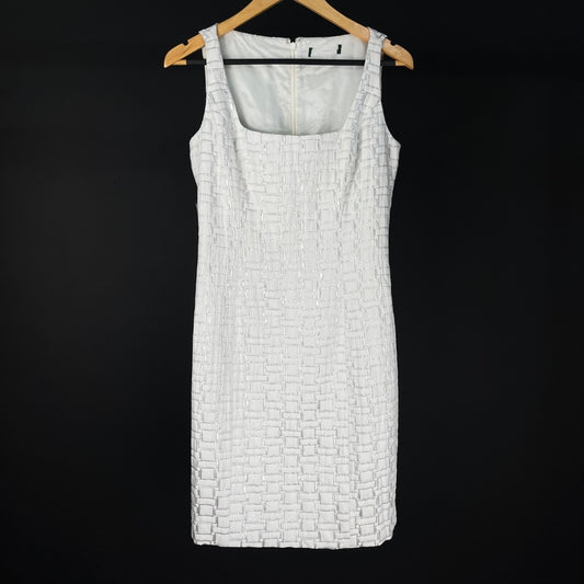 RALPH LAUREN Vestido Varios Cuadros Gris Talle M