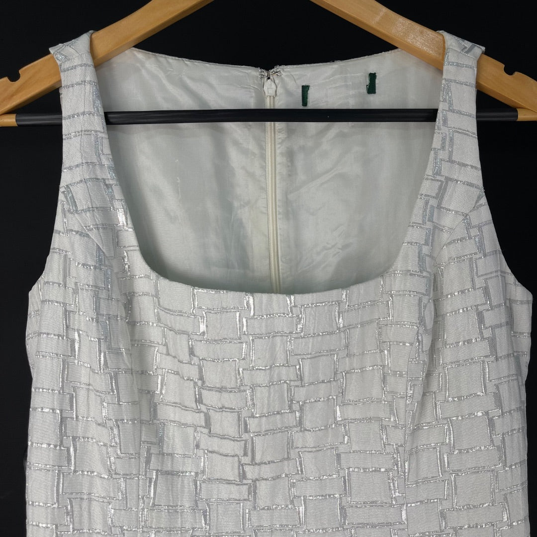 RALPH LAUREN Vestido Varios Cuadros Gris Talle M