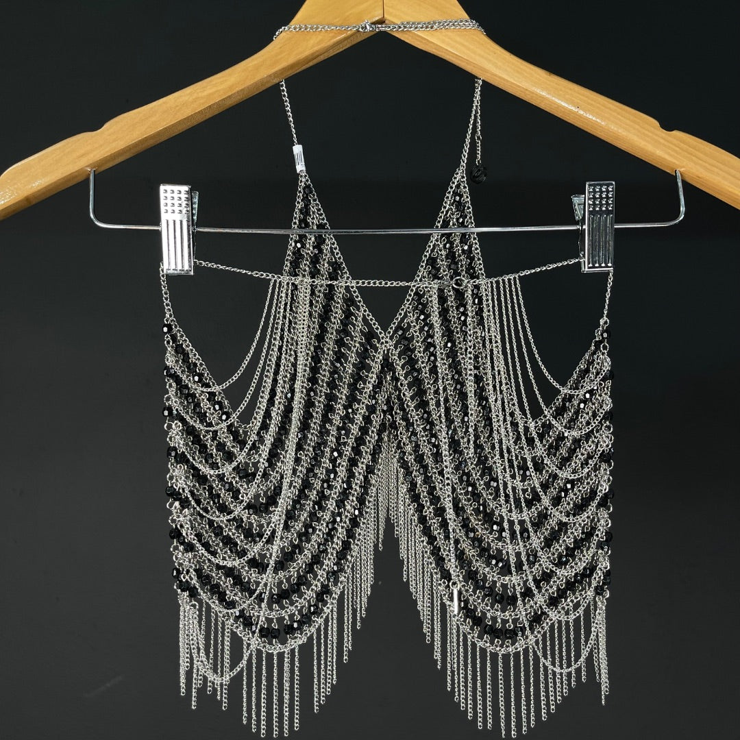 SIN MARCA Crop Top Plateado Talle S