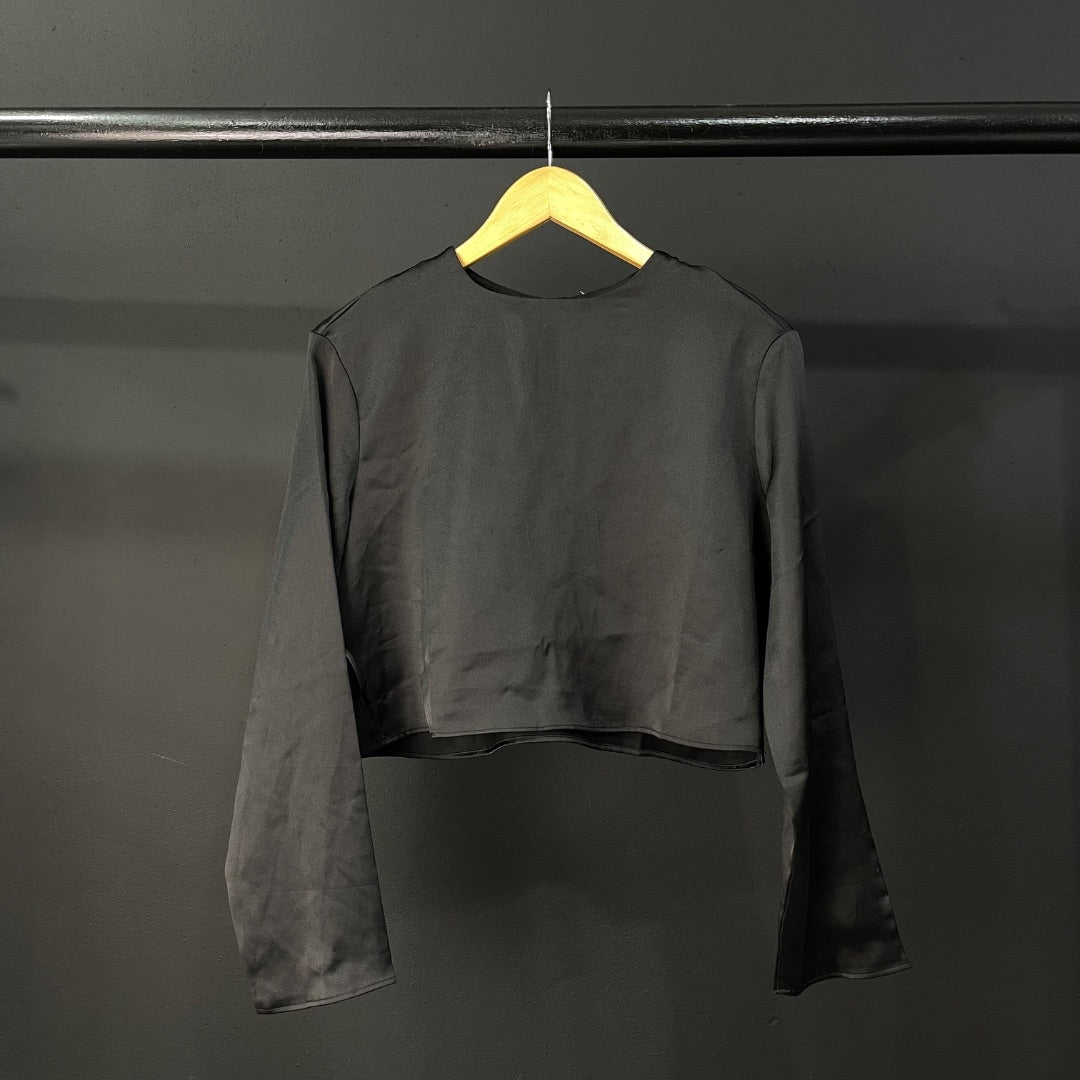 SIN MARCA Blusa Manga Larga Negro Talle L