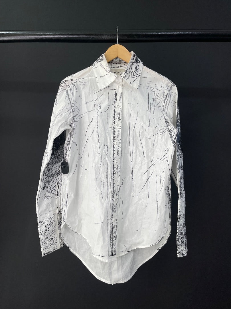 TRAMANDO Camisa Manga Larga Varios Blanco Y Negro Talle M