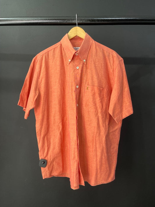 SAINT LAURENT Camisa Manga Corta Naranja Talle L
