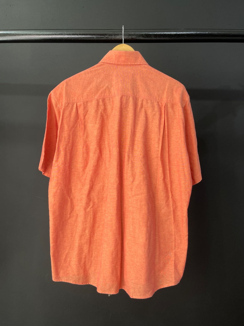 SAINT LAURENT Camisa Manga Corta Naranja Talle L