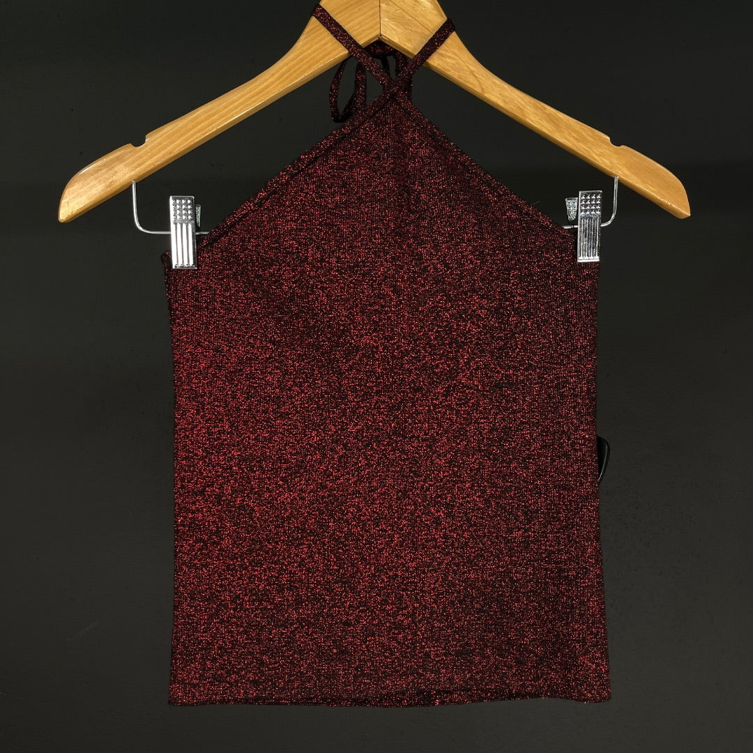 CHER Top Sin Mangas Bordeaux Talle 1