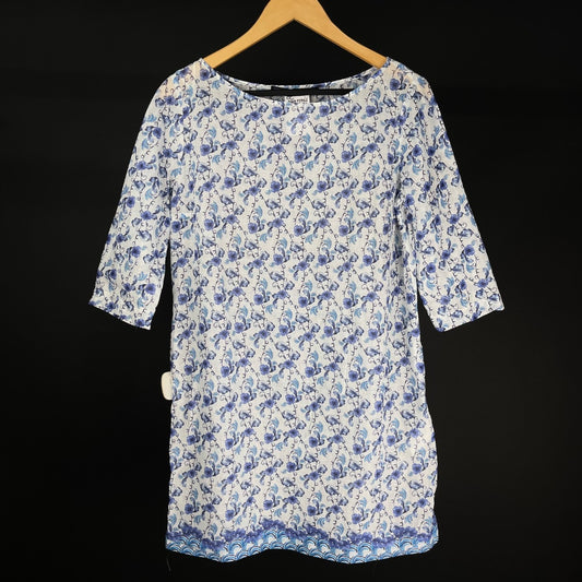 ZARA Vestido Manga 3/4 Azul Talle M