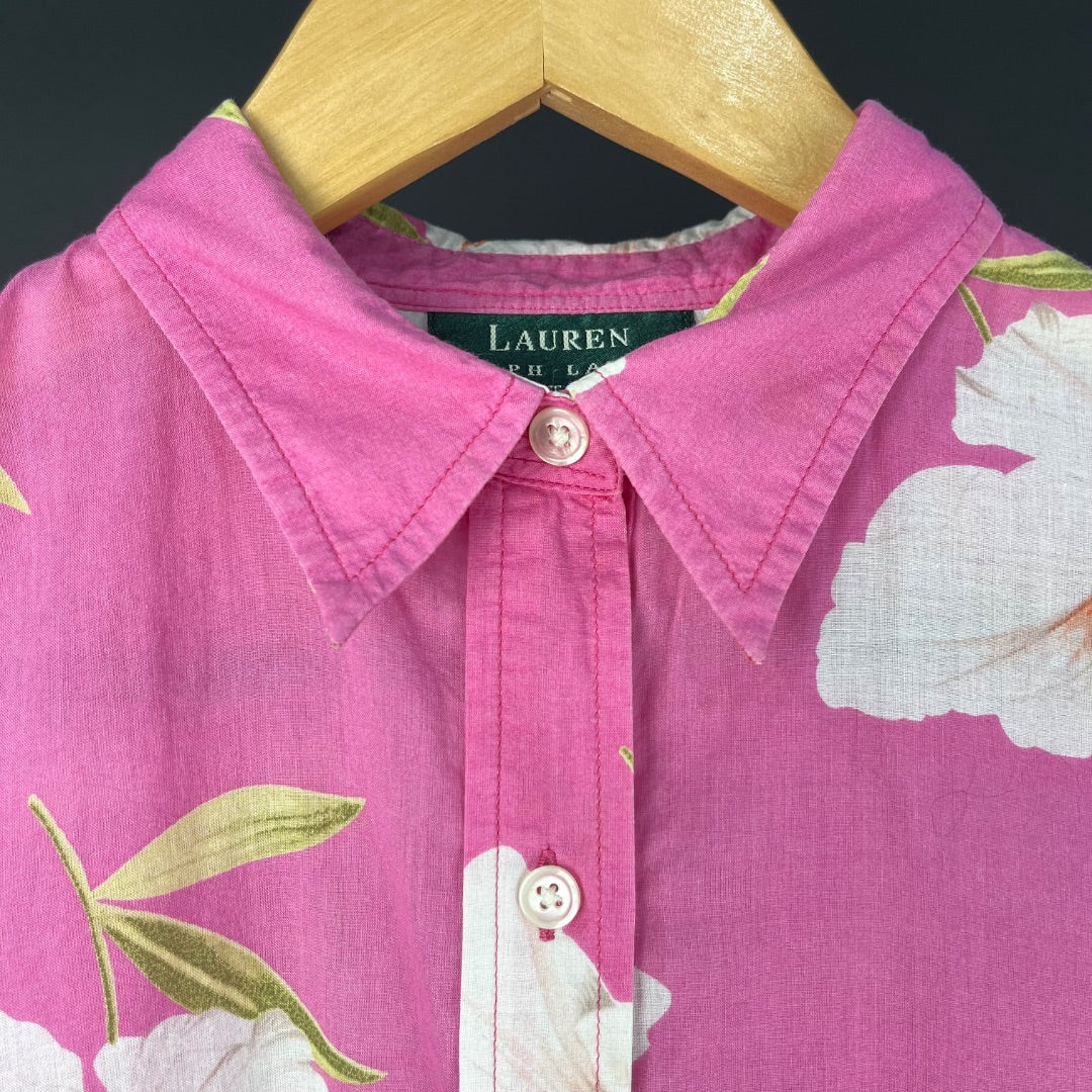 RALPH LAUREN Camisa Manga Larga Rosa Talle S
