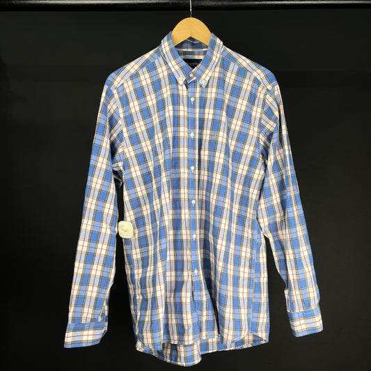 BROOKSFIELD Camisa Manga Larga Varios Cuadros Azules Talle 42