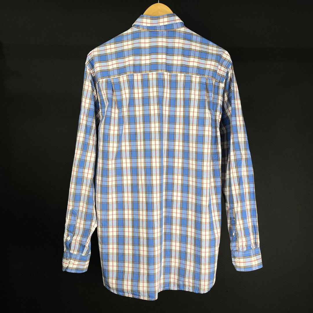 BROOKSFIELD Camisa Manga Larga Varios Cuadros Azules Talle 42
